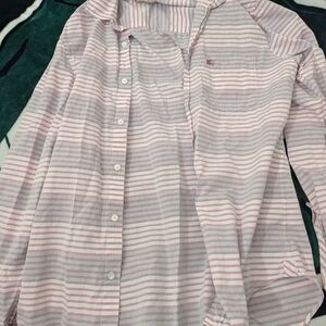 Burberry Brit Striped Pink and White Large